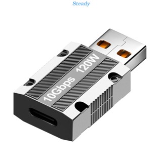 Steady อะแดปเตอร์แปลง USB3.0 ตัวผู้ เป็น Type-C ตัวเมีย สําหรับชาร์จโทรศัพท์ สายเคเบิลข้อมูล ตัวแปลงการเชื่อมต่อ ความเร็ว 10Gbps