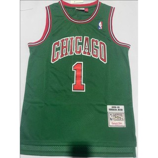 เสื้อกีฬาบาสเก็ตบอล ปักลาย NBA Chicago Bulls 1 Derrick Rose MN 2008 สําหรับผู้ชาย