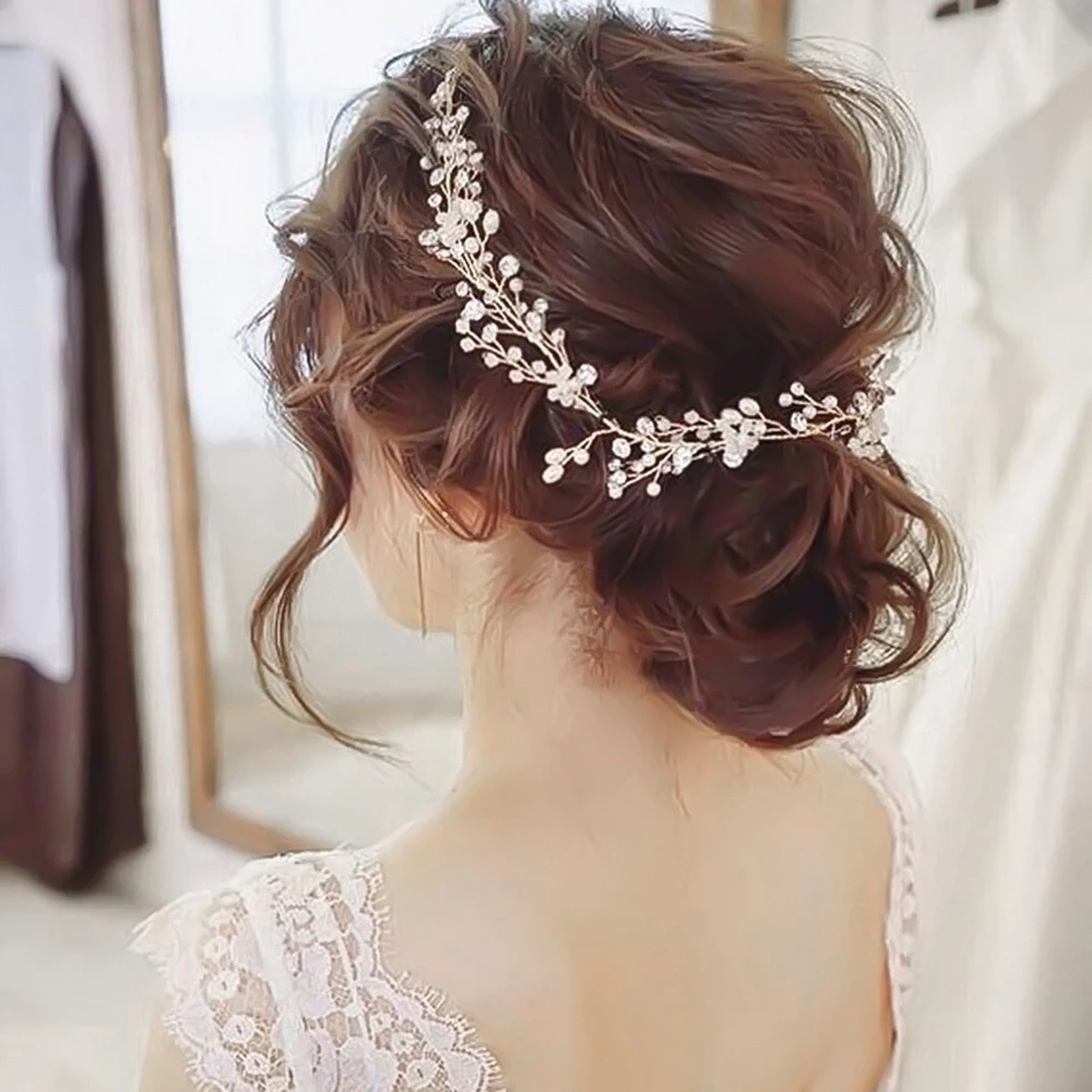 กิ๊บติดผมโลหะรูปตัวยูประดับมุก เครื่องประดับผมเจ้าสาว thumbnail 8