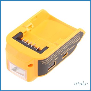 Utakee ไฟฉุกเฉินลิเธียม แบบมือถือ แหล่งพลังงาน 14.4 18V ซ็อกเก็ต USB คู่ สําหรับ DCB090