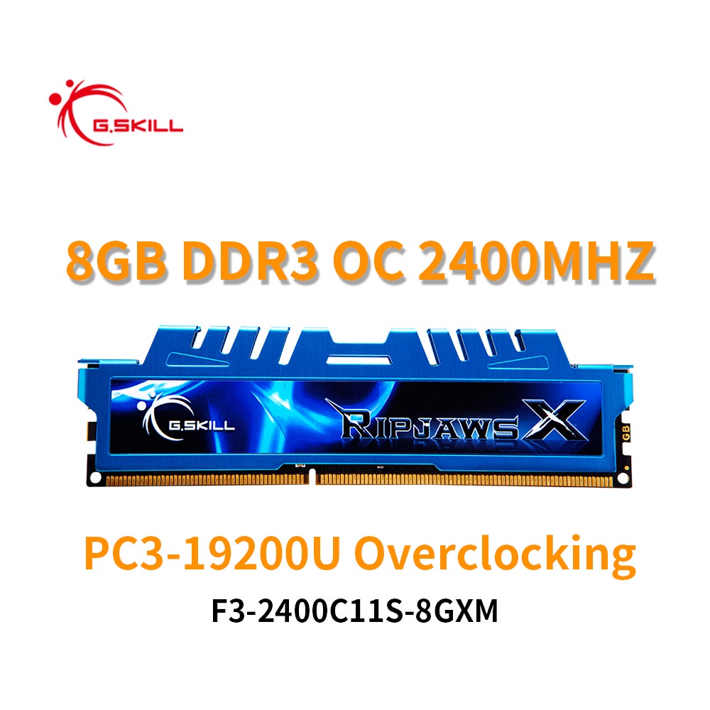 G.skill Ripjaws หน่วยความจําเกมมิ่ง 8GB DDR3 OC 2400MHz PC3-19200U 240Pin DIMM SDRAM PC