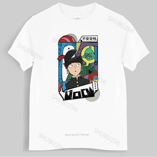 เสื้อยืดผ้าฝ้าย มาใหม่ เสื้อยืดลําลอง แขนสั้น พิมพ์ลายมังงะ Mob Psycho Shigeo Kageyama Ekubo Homme สีดํา สําหรับผู้_08