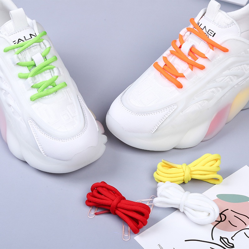 เชือกผูกรองเท้ากีฬา ทรงกลม สีขาว 120 ซม.