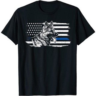 Adult Clothes K-9 Unit German Shepherd Dog Thin Blue Line Patriotic Police T-Shirt_02