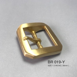 ฺBR019-Y หัวเข็มขัดขนาด 38 มิล เนื้อทองเหลือง ขอบหนาพิเศษ อะไหล่ช่างหนัง leatherbrass **ราคาต่อชิ้น**