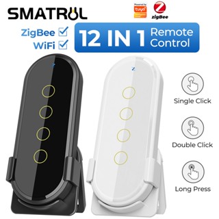 Smatrul Tuya ZigBee สวิตช์ไฟอัจฉริยะไร้สาย 4 แก๊ง 12 ฉาก พร้อมรีโมตคอนโทรล