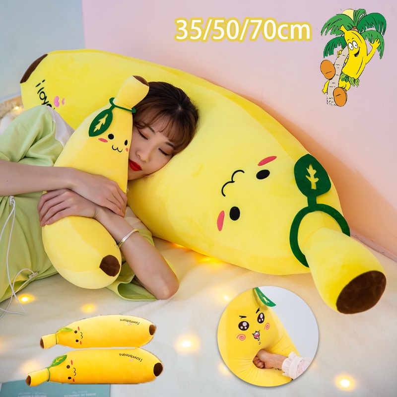 พร้อมส่ง ของเล่นตุ๊กตา รูปกล้วย ตุ๊กตา รูปกล้วย ผลไม้น่ารัก ของขวัญวันเกิด เด้งกลับง่าย 35/50/70cm