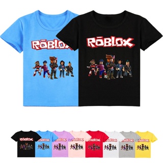 เสื้อยืดแขนสั้นแฟชั่นเด็กพิมพ์ลาย Roblox เสื้อยืดสไตล์สตรีทอินเทรนด์ 100% Cotton_02