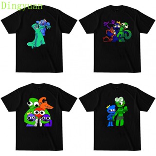 Rainbow Friends Obby Horror Roblox Blue T-Shirt สําหรับผู้ชายผู้หญิงสีดําสีขาวเสื้อยืดคอกลม Unisex_03