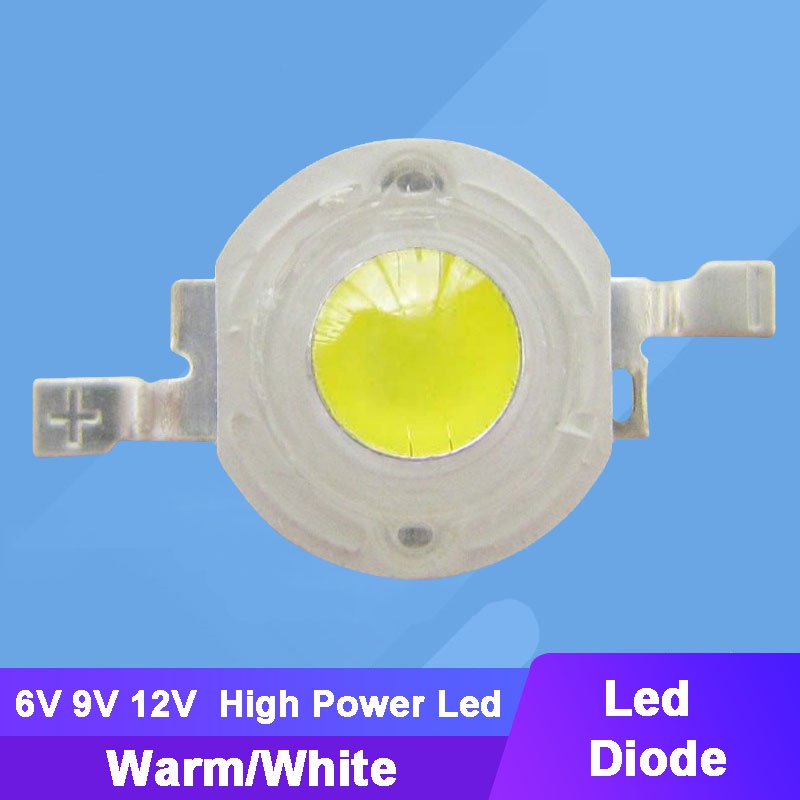 ไดโอดหลอดไฟ LED 6V 9V 12V 1W 3W 5W สีขาว 10 ชิ้น