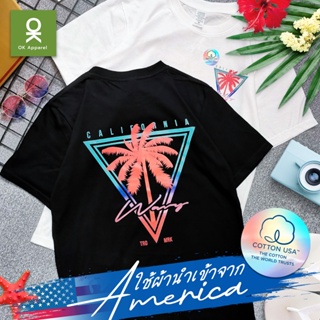 🔺เสื้อยืด เสื้อแขนสั้น เสื้อคู่ สกรีนลาย แคลิฟอร์เนีย -​ Oversize  USA🇺🇸 แท้100%