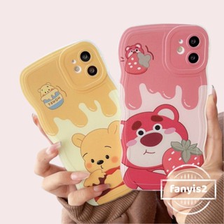 เคสโทรศัพท์มือถือ ขอบหยัก ลายหมีสตรอเบอร์รี่น่ารัก สําหรับ Huawei Y9 Prime 2019 Y9s Y7A Nova 5T Y70 Y90 9 7Pro 7SE 7 6SE 4e 3i 3e Honor 8X