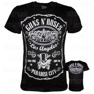 เสื้อยืดแขนสั้น ผ้าฝ้าย 100% พิมพ์ลายวงร็อค Guns n Roses Paradise City theMaxx สไตล์ฮิปฮอป ไซซ์ S M L Xl