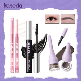 Ireneda Shining Eyes ชุดเครื่องสําอาง ประกอบด้วยมาสคาร่า &amp; ชิมเมอร์ครีมมี่อายแชโดว์ &amp; ครีมเขียนคิ้ว &amp; อายไลน์เนอร์ 3 ชิ้น