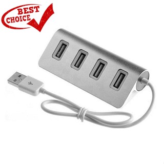 อลูมิเนียมอัลลอยด์ขนาดพกพาความเร็วสูงเป็นพิเศษ 4 พอร์ต USB Hub USB Splitter Adapter พร้อมไฟ LED สำหรับคอมพิวเตอร์แล็ปท็อปพีซี