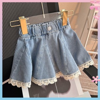 Womens denim short skirt 2023 new baby Korean style spring and autumn loose spring skirt for children