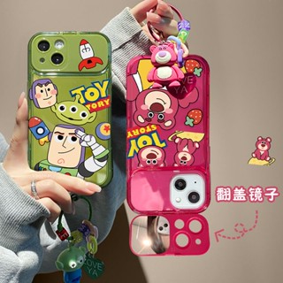 เคสโทรศัพท์มือถือ แบบฝาพับ กันกระแทก ลายหมีสตรอเบอร์รี่น่ารัก สําหรับ Huawei iPhone 14 13pro max 12 11Pro xr x xsmax 7plus 8plus