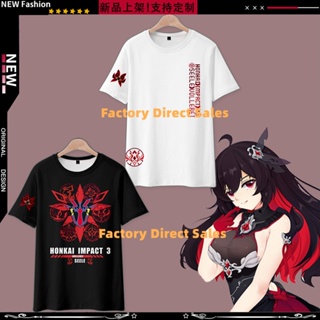 2022 New Anime Honkai Impact 3 Seele Vollerei T Shirt Japanese Anime Mens Loose Womens Casual 3D Printing Short S_01