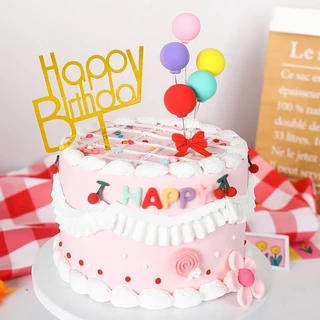 อุปกรณ์ตกแต่งเค้กหัวใจดาวมงกุฎกระต่าย5ชิ้น HBD ชุดเซ็ท CAKE ป้ายตกแต่งเค้ก C26