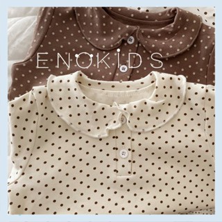 Soft glutinous cotton Polka Dot base shirt for girls in autumn 2022 Korean style wooden ear lapel Japanese literary long sleeve T-shirt