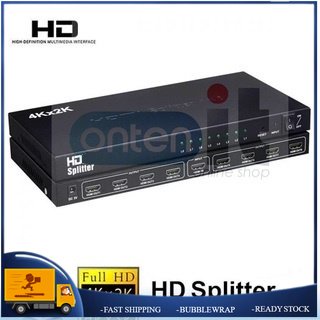 8 พอร์ต 1 In 8 Out 1x8 HDTV Splitter Audio Video 4K สําหรับ HD HDTV 3D DVD