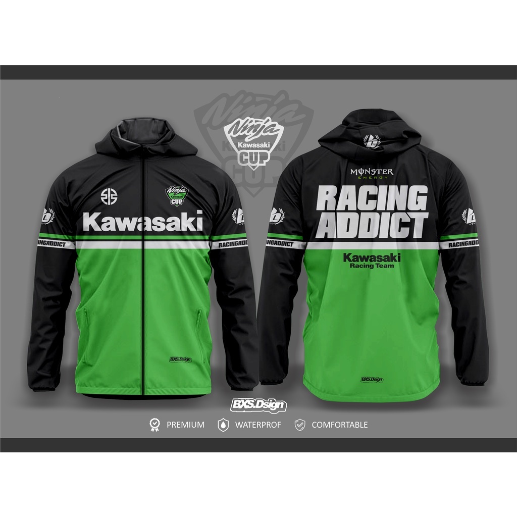 Jaket Kawasaki Premium Sangat Cocok สําหรับควบคุมหรือ Touring Jaket Ninja Riders Hoodie ขนาดใหญ่ 6xl
