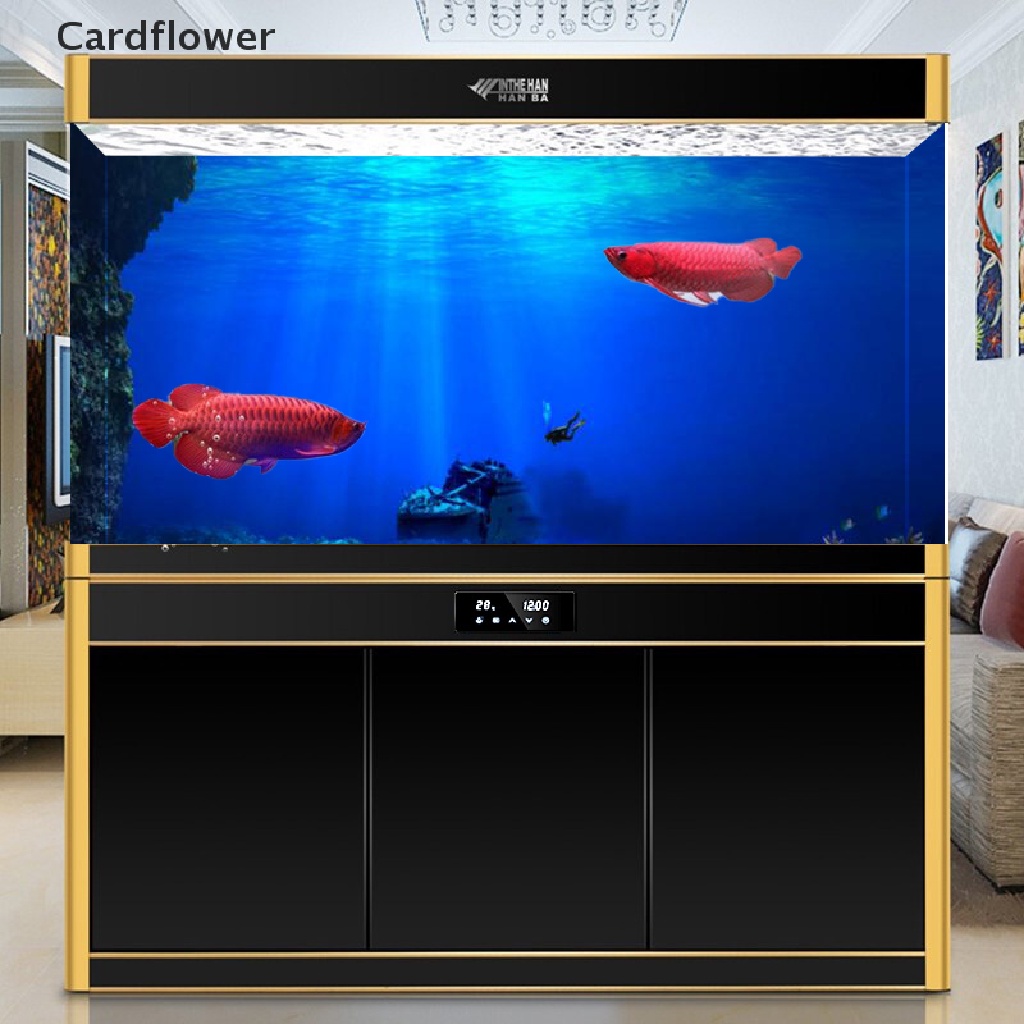 <Cardflower> สติกเกอร์พื้นหลัง HD รูปพืชทะเล สําหรับตกแต่งตู้ปลา