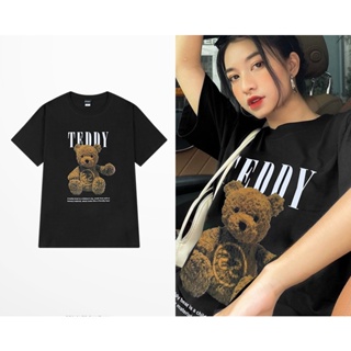 Unisex T-Shirt Printed Teddy Bear Wide Sleeve Soft Cotton_02