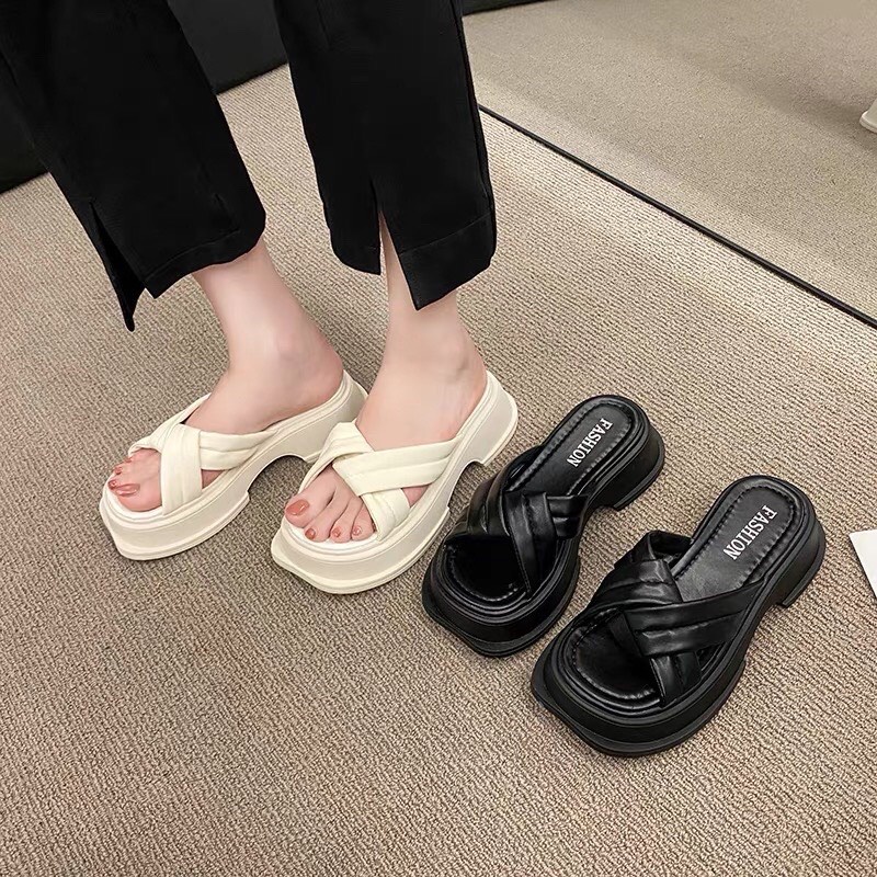 MMD25 WOMENS SLIPPERS 3P HIGH SPIRAL STRAP BLACK AND BRONZE HOT TREND MODEL 2023