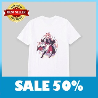 White T-Shirt Printed With Honkai Impact anime Picture_01