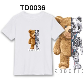  LOCAL STOCK TD0036 SLOGAN TEDDY BEAR TSHIRT ROBOT ASIAN SIZE UNISEX CUTTING COTTON TEES COUPLE FAMILY TOPS CASUAL_01