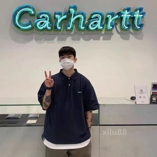 Carhartt WIP 22ss เสื้อโปโล แขนสั้น ปักลายโลโก้โมโนแกรม