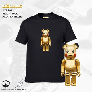 RARLON UNISEX BEARBRICK T-SHIRT SHORT SLEEVE COTTON PRINTED TEE BAJU T SHIRT PIKACHU ROUND NECK WOMEN MEN COUPLE_05