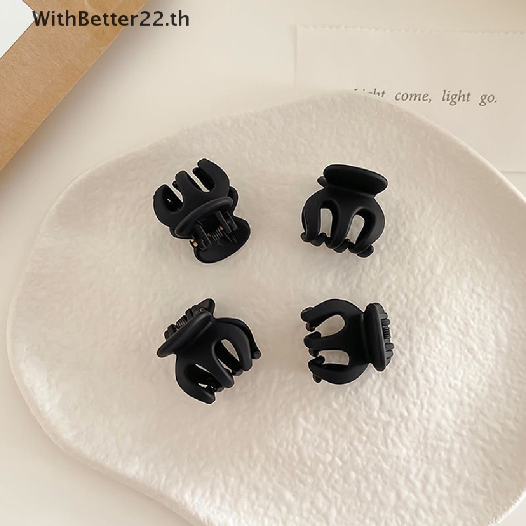 Withbetter กิ๊บติดผมหน้าม้า อะคริลิคถัก ลายดอกไม้ ขนาดเล็ก สีดํา สไตล์เจ้าหญิง สําหรับผู้หญิง 6 ชิ้น