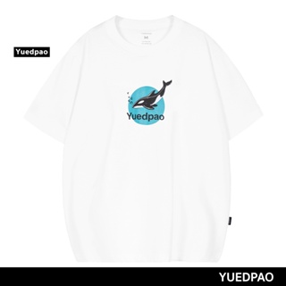 Yuedpao ยอดขาย No.1 รับประกันไม่ย้วย 2 ปี ผ้านุ่ม เสื้อยืดเปล่า เสื้อยืด Oversize White killer whale print_04