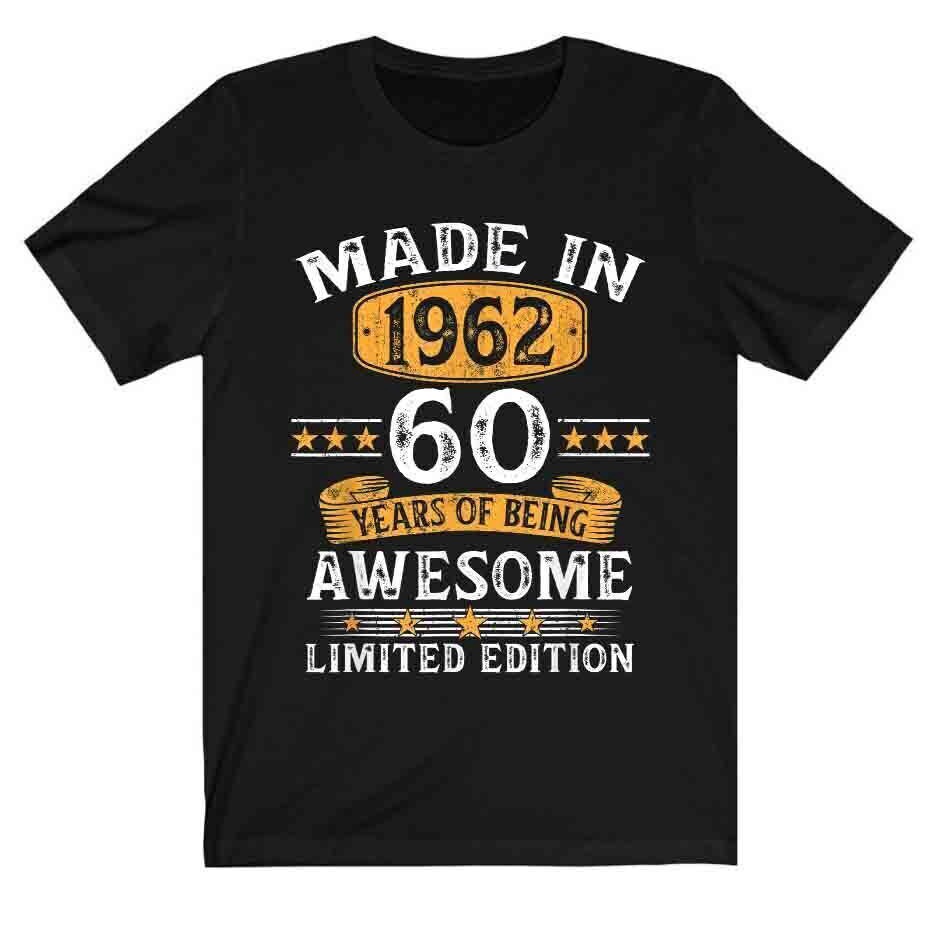 เสื้อยืด ลาย Made In 1962 60 Years Old s 60th Punk สไตล์ฮิปฮอป ญี่ปุ่น สําหรับผู้ชาย
