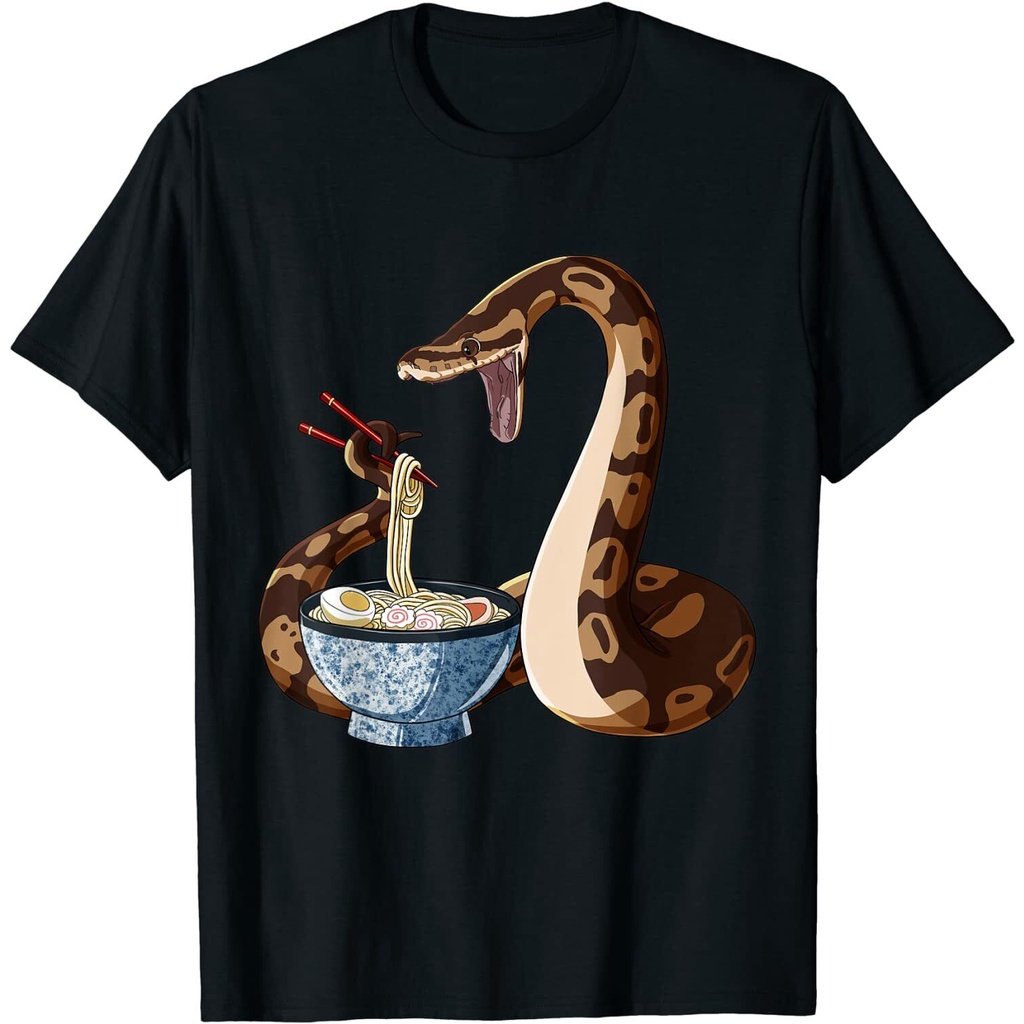 Funny Ramen Snake Ball Python T Language Shirt Summer men's personality trend T-shirt_01