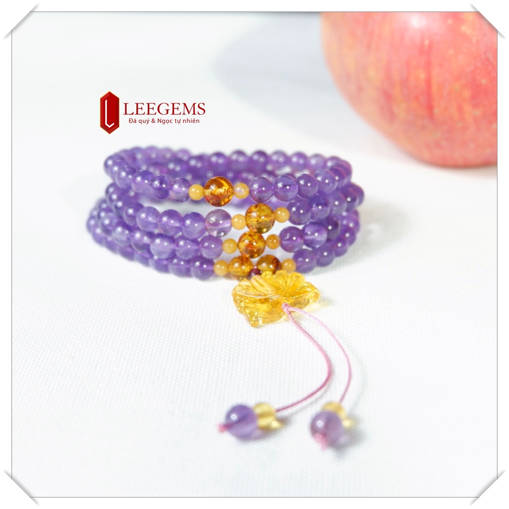 สีม่วงธรรมชาติ QUARTZ BRACELET CHAIN 108 BEADS HELPING INDUSTRY SIZE 06LI สําหรับผู้หญิง ALL MEMBERS