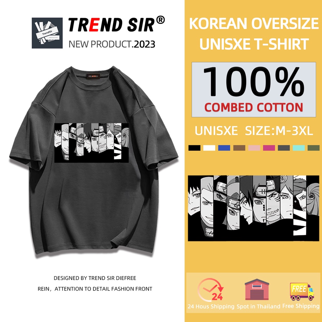 TrendSir พร้อมส่ง เสื้อยืดคอกลม ผ้าฝ้าย ขนาดใหญ่ 100 สไตล์เกาหลี มี 9 สี ไซซ์ M - 3Xl