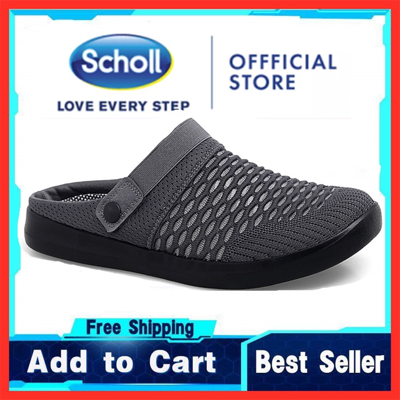 Scholl                             รองเท้ากีฬา Scholl ส้นแบน แบบสวม ขนาดใหญ่ สไตล์เกาหลี สําหรับผู้ชาย ไซซ์ EU 45 46 47 48