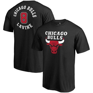 Qiuy5 [พร้อมส่ง] เสื้อยืดผ้าฝ้าย 100% พิมพ์ลาย Zach Lavine 8 Chicago Bulls Fanatics Ed Backer Name Number โอเวอร์ไซซ์ โอ