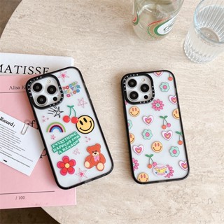 Casetify เคสโทรศัพท์มือถือ พลาสติก TPU อะคริลิค กันกระแทก ลายตัวอักษร So Sweet &amp;Smiling Face มีลายด้านข้าง สําหรับ iPhone 14 Pro MAX 14 Plus 13 Pro MAX 12 Pro MAX 11