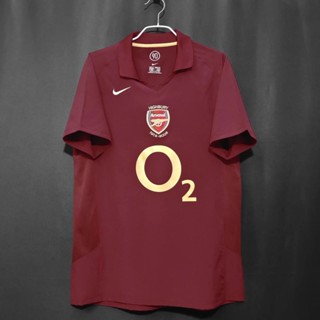 เสื้อกีฬาแขนสั้น ลายทีมชาติฟุตบอล Arsenal Home 2005/06 ไซส์ S-XXL สไตล์วินเทจ ใส่ในบ้าน