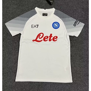 [Fans] 2324 ใหม่ เสื้อยืดแขนสั้น ลายทีมชาติฟุตบอล Naples White Champions League