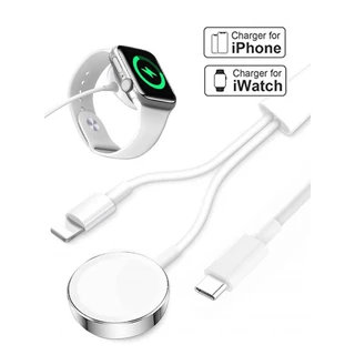 Ankndo 2 in 1 ที่ชาร์จไร้สาย Type C สําหรับ i(Watch) 7 SE 6 5 4 3 2 Series 45/44/42 มม. 41 มม. 40 มม. USB Type-C