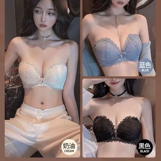 ✨w&c bras✨บรากระดุมหน้าสุดเซ็กซี่ บราผู้หญิง ดันบรา สายสะพายไหล่ถอดได้ NY010