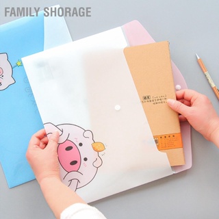 Family Shorage A4 กระเป๋าใส่เอกสารแฟ้มใสทดสอบกระดาษเก็บกระเป๋ากันน้ำ Snap โฟลเดอร์สเตชันเนอรี