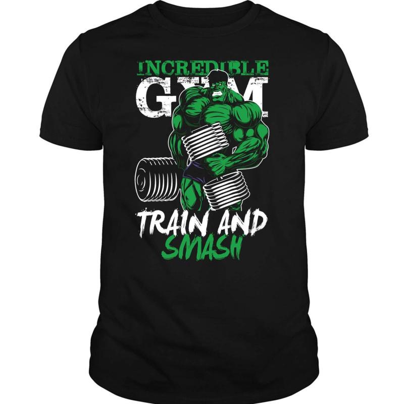 ▤❒The New Men Shirt Gym Athletic Tee Colostore Hulk Incredible Gym Train And Smash T Shirt Incredibl