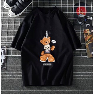 T SHIRT TEDDY BEAR TSHIRT WOMEN MEN SURPRISE HALLOWEEN STREETWEAR 100%COTTON BAJU T SHIRT PEREMPUAN LELAKI LENGAN P_02