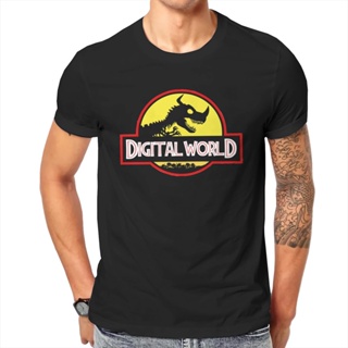 Vintage Shirt Men World Digital Digimon And Crest Mens T-Shirt Think Anime Adult Printed Unique Short Sleeve Cotto_07